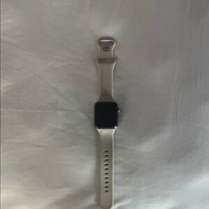 Apple Watch with Cream colored band